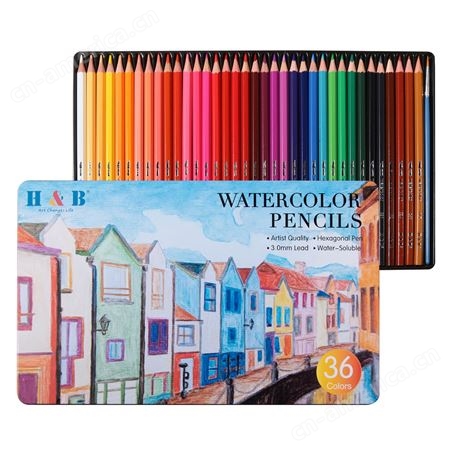 H&B直售水溶性彩铅笔套装 36色48色涂色绘画彩色笔 美术用品